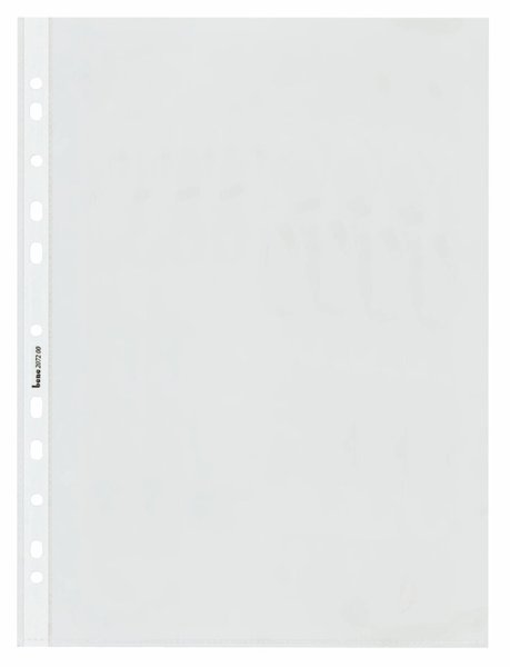 Bene Lochrandhülle, A4, PVC, 100my, klar oben und seitlich offen, glatt Image