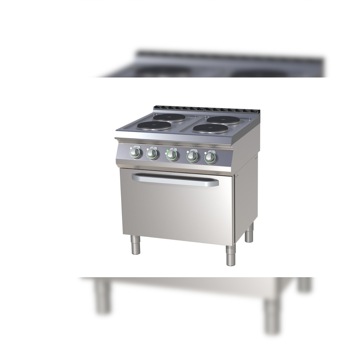 A&S polarny Elektro-Herd mit Backofen (GN 1/1) 4-Platten 13,5kW 800x730x900mm Edelstahl Image