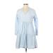 Duffield Lane Casual Dress: Blue Dresses - Women's Size Small