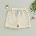 Short de sport d'été pour garçons 0-3T couleur unie noir gris beige à la mode décontracté pour