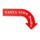 Decorative SunCatcher Christmas Sign 'Santa Stop Here', Outdoor X-Mas Decor Accessory Fun Festive Seasonal Father Christmas Hanging Plate