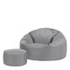 Pouf extérieur avec repose-pieds gris clair