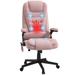 HOMCOM 6 Point Vibrating Massage Office Chair with Heat, Velvet High Back Executive Office Chair with Reclining Backrest