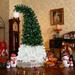 Lordear 6FT Hinged Fir Artificial Fir Bent Top Christmas Tree with Lights