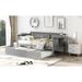 Twin Size Daybed with Trundle Bed, Wooden Sofa Bed for Bedroom Living Room, Wood Platform Bed Frame for Kids Teens Guests