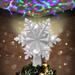 Joiedomi 9.25-in. Tall Silver and Polyvinyl Chloride Snowflake Christmas Tree Toppers with Projector Lights