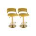 Costway Swivel Barstool with Woven Back Set of 2 for Kitchen Island Cafe-Yellow