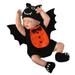 Rovga Girls Outfit Set Clothes Boys Bat Monster Soft Romper Jumpsuit Sets With Wing Hat 3Pcs Set For 12-18 Months