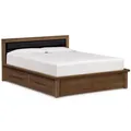 Copeland Furniture Moduluxe Storage Base Bed with Upholstered Headboard - 1-MPD-35-43-STOR-Wooly White