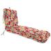 Jordan Manufacturing 74 x 22 Leathra Red Floral Rectangular Outdoor Chaise Lounge Cushion with Ties and Hanger Loop