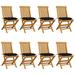 Irfora Patio Chairs with Black Cushions 8 pcs Solid Teak Wood