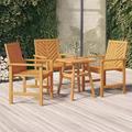 Gecheer Patio Dining Chairs 3 pcs Solid Wood Acacia