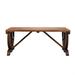 Imere 2-Person Rustic Garden Bench Outdoor Wagon Wheel Porch Bench for Backyard Patio Garden Brown