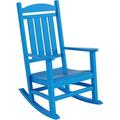 Rocking Chair Retro Traditional Aesthetic Adirondack Rocker Lounge Seat for Home S Porch Garden New Mom Breastfeeding House-Warming (Pacific Blue)