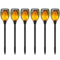 6-Pack Solar Torch Light with Flickering Flame Upgraded Solar Flame Torch for Garden Decorations Solar Outdoor Lights for Landscape Party Decoration