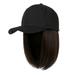 Miyuadkai Baseball Caps Baseball Cap With Hair Extensions Straight Short Bob Hairstyle Removable Wig Hat For Woman Girl Ash Blonde Mix Blonde Accessory B