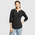 Eddie Bauer Women's Myriad Notch Neck Thermal - Black - Size XS