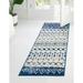 Unique Loom Alami Tribal Trellis Rug Runner 2 0 x 5 1 Ivory Navy Blue Modern Trellis Bathroom Hallway Mud Room