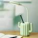 Finelylove Eye Protection Table Lamp Cactus Pen Holder LED Table Lamp Charging Student Bedside Dormitory Reading Natural Light Table Lamp