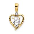 14ct Yellow Gold Oval Polished Prong set Open back Diamond and White Topaz Pendant Necklace Measures 17x10mm Wide Jewelry Gifts for Women