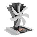 BROLEO Wood Stove Fan, Vertical 7 Blade Heat Powered Stove Fan with Heat Insulation Plate for Living Room (Silver)