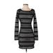 Arden B. Casual Dress - Bodycon: Black Print Dresses - Women's Size X-Small
