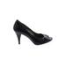 Bandolino Heels: Pumps Stilleto Cocktail Black Print Shoes - Women's Size 8 - Peep Toe