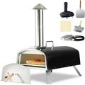 PIZZELLO Outdoor 16inch Pizza Oven Propane & Wood Fired Stainless Steel Pizza Grill Steel in Black | 33.5 H x 20 W x 23.2 D in | Wayfair X50015BKGS