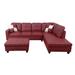 Multi Color Sectional - Andover Mills™ Engelhardt 103.5" Wide Faux Leather Sofa & Chaise w/ Ottoman Faux Leather | Wayfair