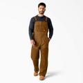 Dickies Men's Waxed Canvas Double Front Bib Overalls - Brown Duck Size M (DB400)