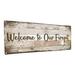 Gracie Oaks Wyvetta Welcome to Our Firepit Metal Sign Metal | 11.5 H x 31 W x 0.04 D in | Wayfair 589DC4C14FE04E8AA9C24ACC2BC920B5