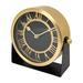 Everly Quinn Aparicio Analog Metal Mechanical Tabletop Clock in Metal in Black | 7 H x 6 W x 3 D in | Wayfair E2FEC5E7FB0F4BB393E22D896C1F3DDA