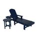 Highland Dunes Aspendale 77.6" Long Reclining Single Chaise Plastic in Blue | 37.8 H x 21.1 W x 77.6 D in | Outdoor Furniture | Wayfair