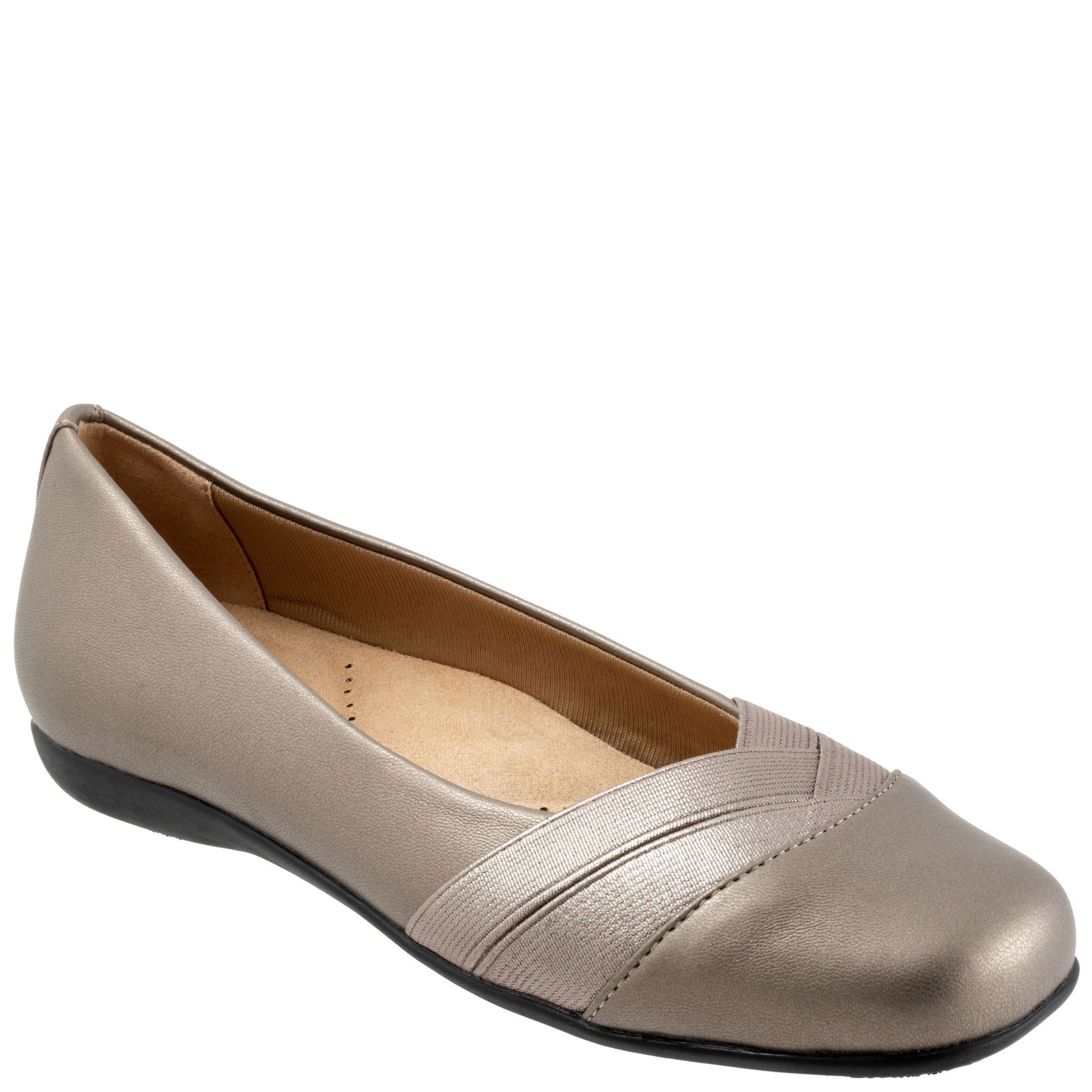 Trotters Stella - Womens 10 Metallic,Pewter Slip On W2