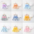 Jolies robes d'été pour bébés filles fleurs douces sans manches vêtements pour enfants nœud
