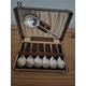 Vintage Set of 6 desert Spoons and Server Boxed Silver Plated Boxed Lovely Set