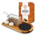Yukon Glory Burger Serving Set Acacia Wood Board With Slate Stainless Steel Fry Basket and Porcelain Condiment Cups - N/A
