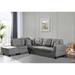 Fabric Left Chaise Sofa Set with Storage Ottoman