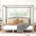 Grey Wash King Size Canopy Bed with Headboard and Support Legs
