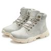 Schnürboots AUTHENTIC LE JOGGER, Herren, Gr. 42, grau (hellgrau), Obermaterial: 70% Lederimitat, 30% Textilmaterial. Futter: 100% Textilmaterial. Decksohle: 100% Textilmaterial. Laufsohle: 100% Synthetik, unifarben, Basic, Schuhe, Schnürstiefelette,...