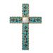 Novica Handmade Flowers Of Faith In Teal Reverse-Painted Glass Wall Cross