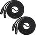 Cable Pack: 2 Black - 10 Ft - XLR Male to Female 4-Conductor Professional Microphone Cables. Low Noise & Sound â€“ Road Worthy