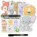 M.C. Reble Cute Sticky Notes | 3x3 Baby Stickies 6-Pack | 2-Year Re-Stickable Wet Dry Erase Notes | Smudge-Free Tackie Marker | Made