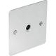 Axiom Flat Plate Polished Chrome TV / Satellite Socket TV Single in Silver Steel