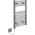 Kudox Electric Pre-Filled Flat Towel Radiator 700 x 400mm 150W in Chrome Steel