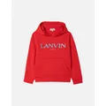 Girl's Lanvin Girls Sparkle Embroidered Hoodie Red - Size: 10 years