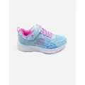 Skechers Girl's WISHFUL STAR 302323L CHILDREN'S TRAINER - Aqua Purple - Size: 2.5 (older)/7 years/8 years