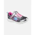 Skechers Girls S Lights Glimmer Kicks Starlet Shine Shoes - Silver/Pink - Size: 2 years/2