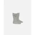 Condor Girl's Knee High Grey Bow Socks - Size: 2 / 12-24 months