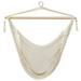 Hanging Caribbean Polyester Hammock Chair 48 Inch (White)